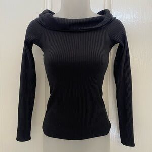 Abercrombie & Fitch Black Ribbed Long Sleeve Top Sz XS